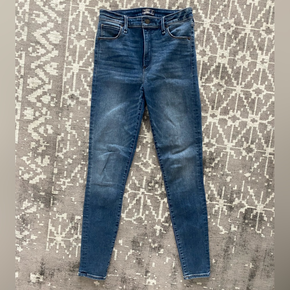 4L High Rise Abercrombie&Fitch A&F Simone Skinny Jeans Blue Denim 27L
